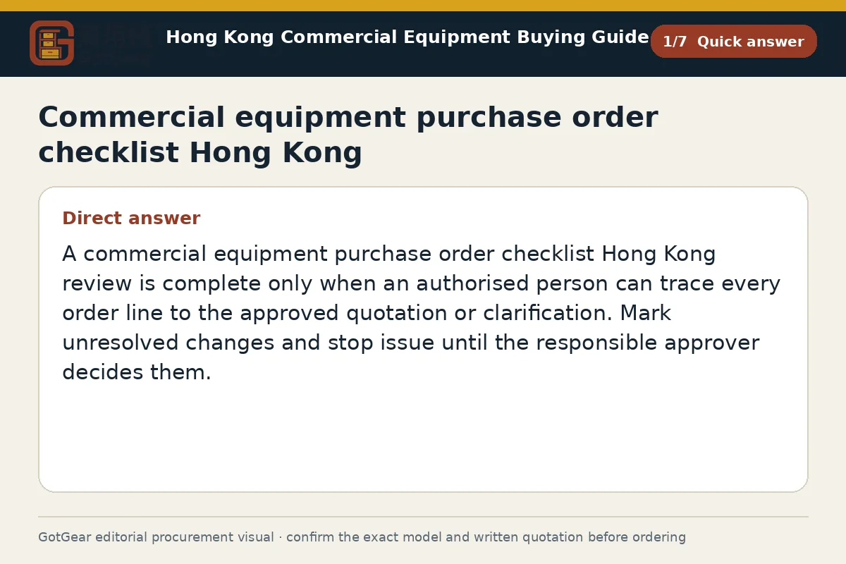 GotGear quick answer procurement diagram for commercial equipment purchase order checklist Hong Kong
