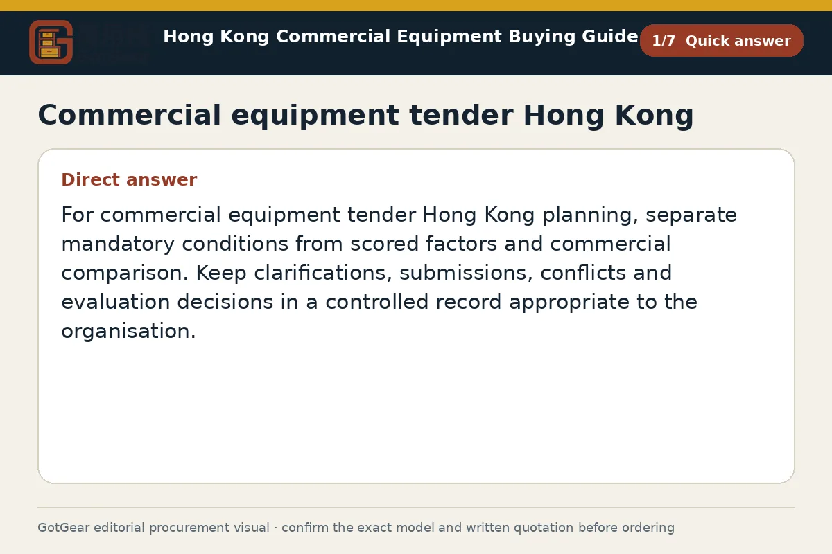 GotGear quick answer procurement diagram for commercial equipment tender Hong Kong