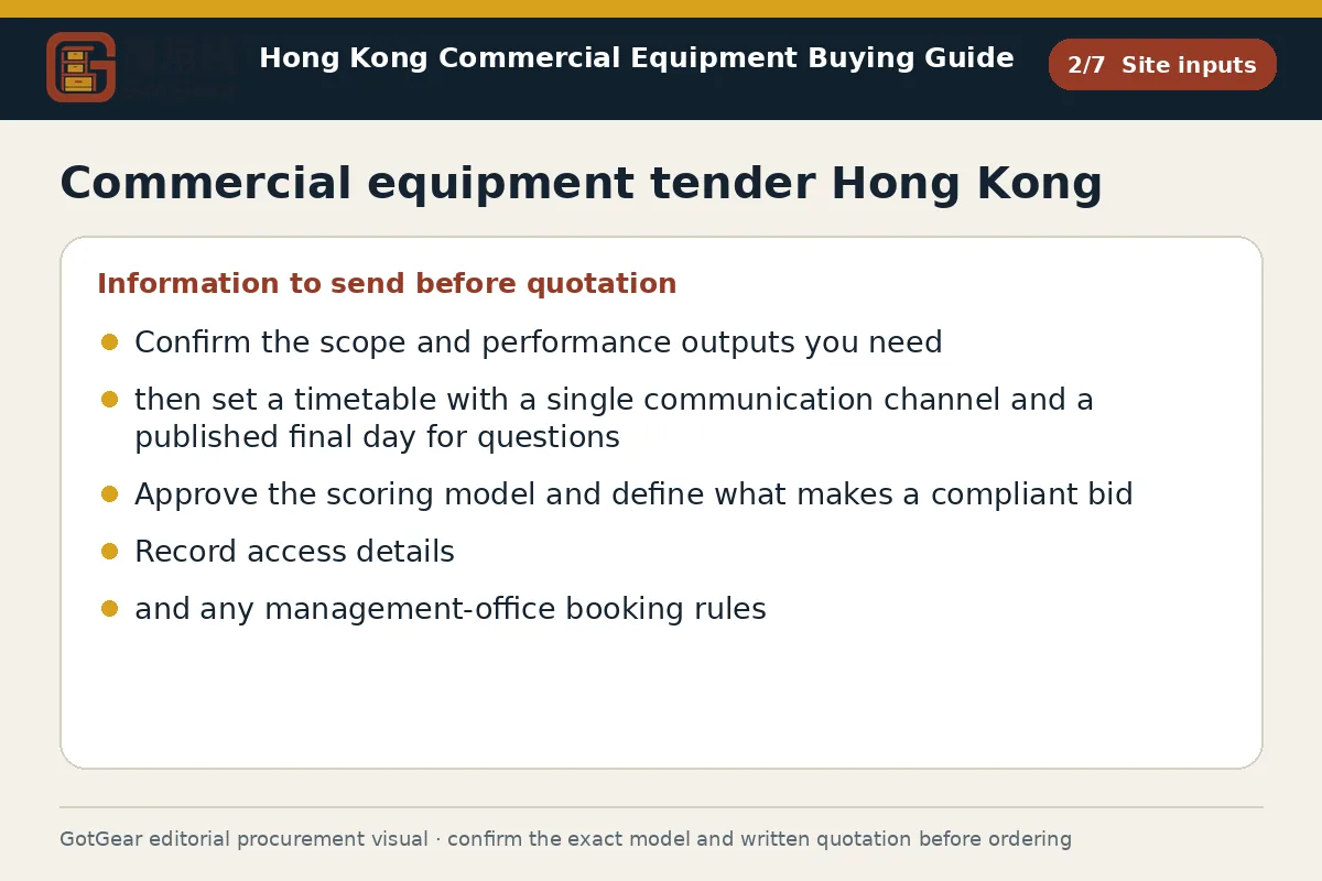 GotGear site inputs procurement diagram for commercial equipment tender Hong Kong