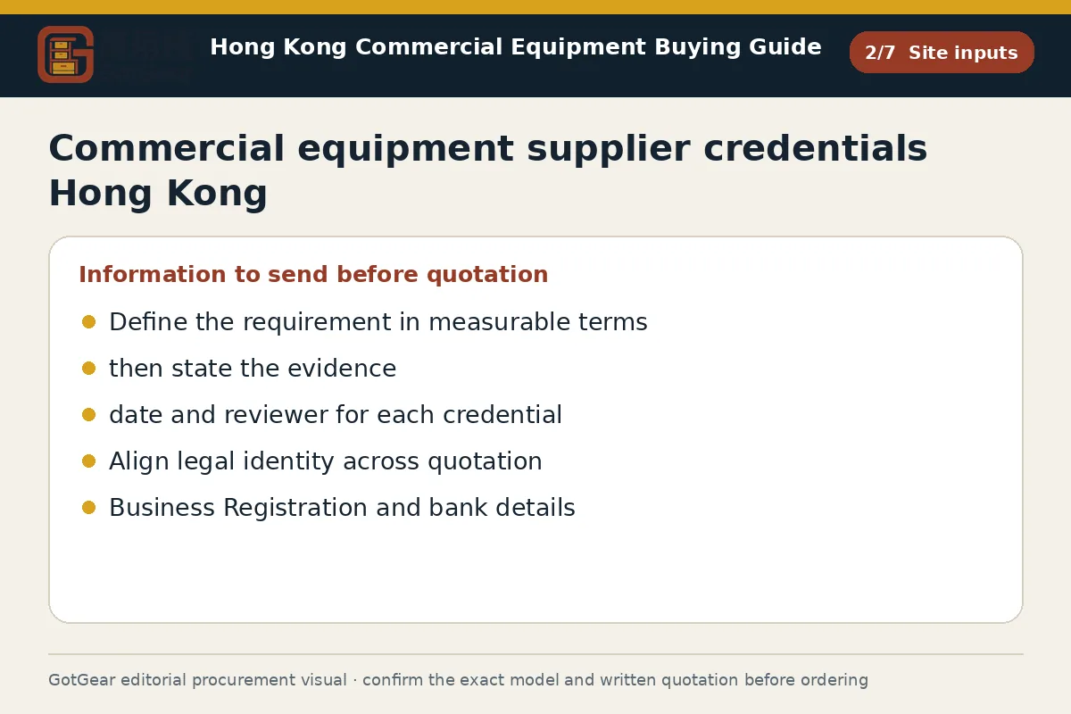 GotGear site inputs procurement diagram for commercial equipment supplier credentials Hong Kong