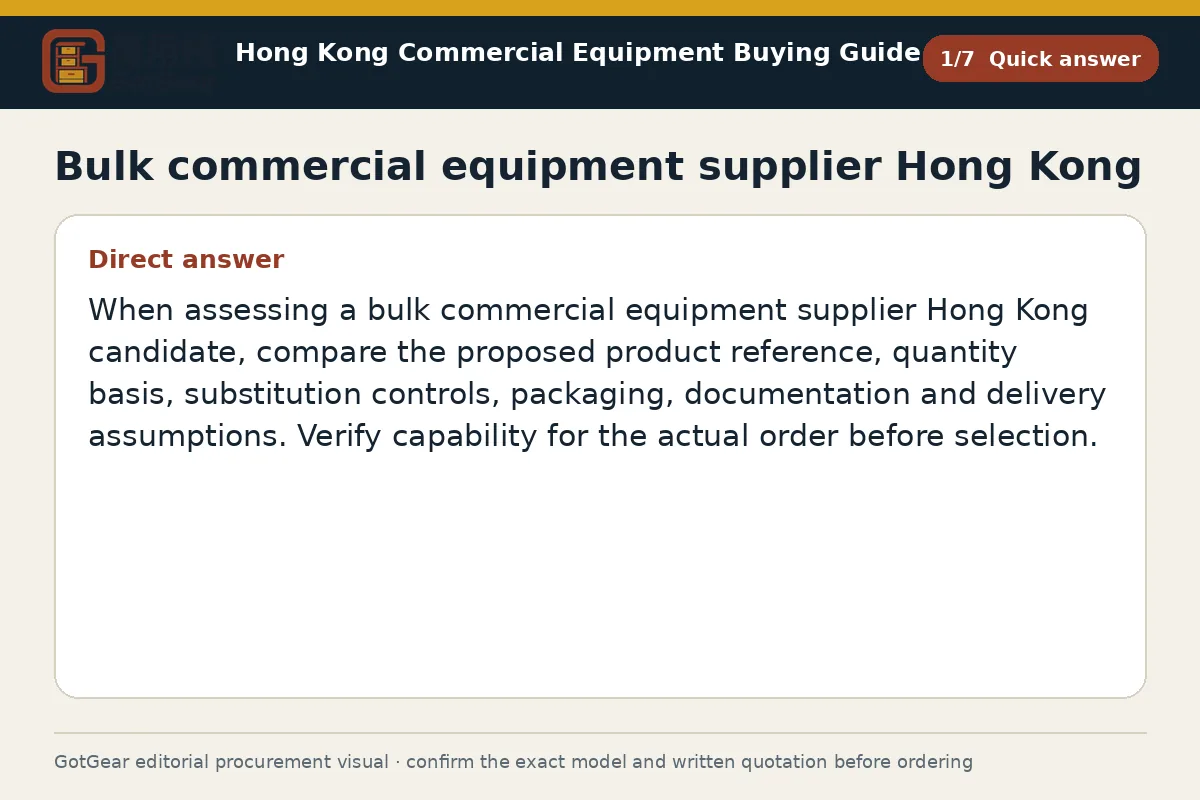 GotGear quick answer procurement diagram for bulk commercial equipment supplier Hong Kong