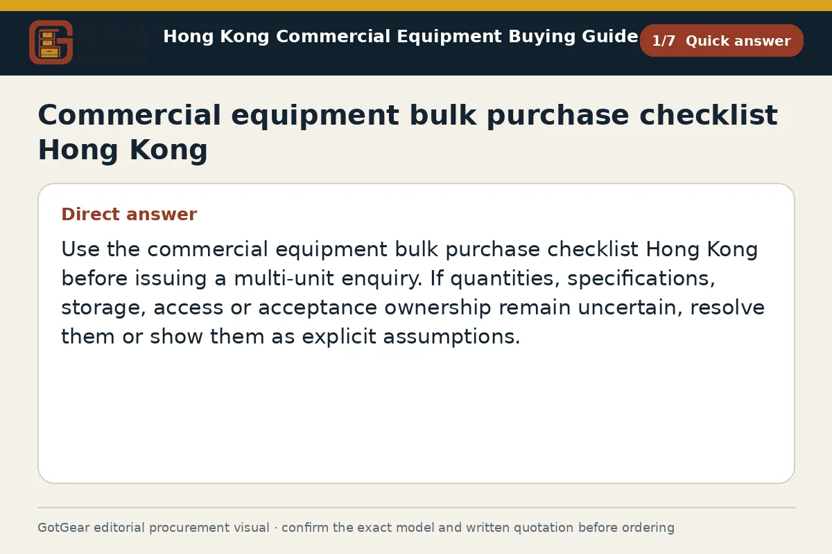 GotGear quick answer procurement diagram for commercial equipment bulk purchase checklist Hong Kong