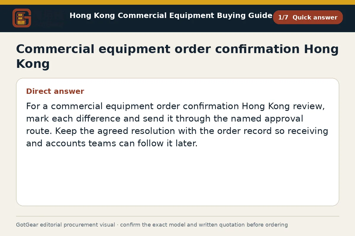 GotGear quick answer procurement diagram for commercial equipment order confirmation Hong Kong