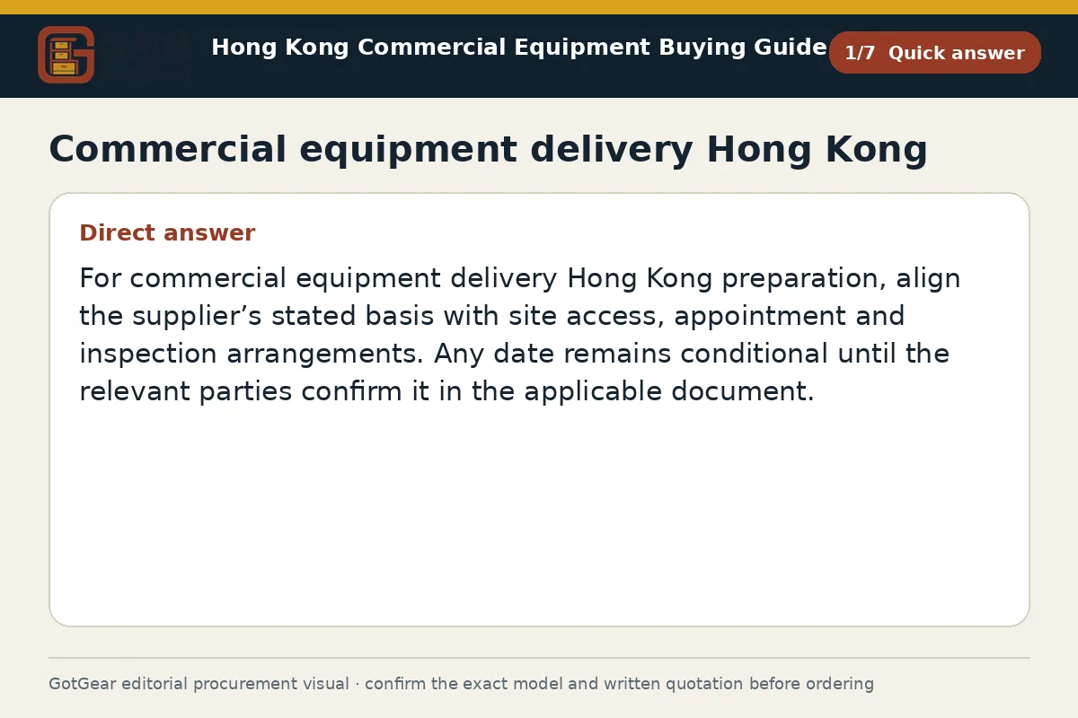 GotGear quick answer procurement diagram for commercial equipment delivery Hong Kong