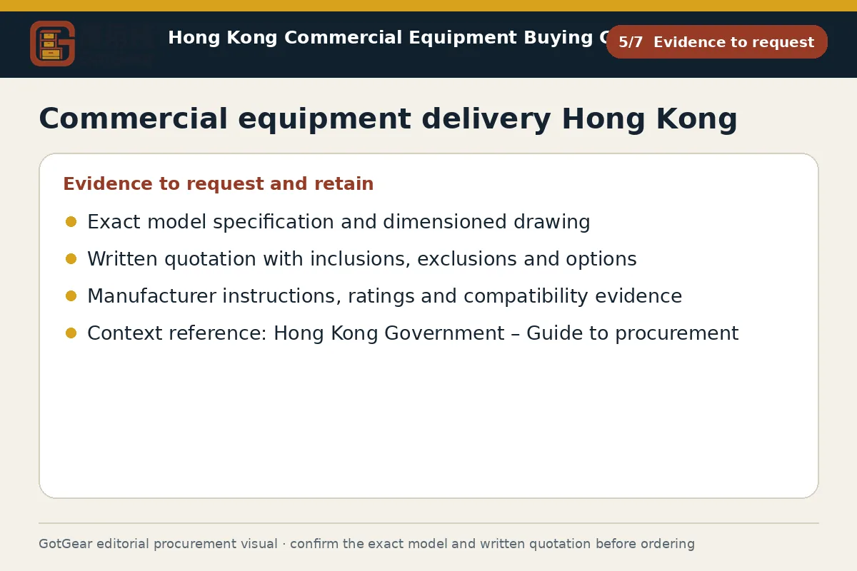 GotGear evidence to request procurement diagram for commercial equipment delivery Hong Kong