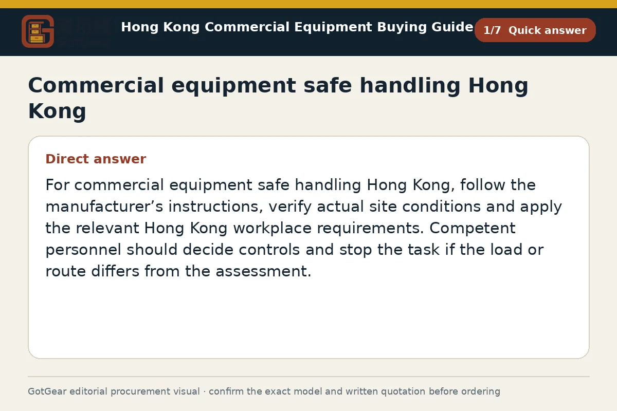GotGear quick answer procurement diagram for commercial equipment safe handling Hong Kong