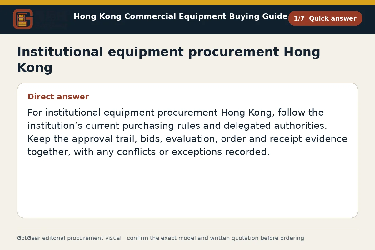 GotGear quick answer procurement diagram for institutional equipment procurement Hong Kong