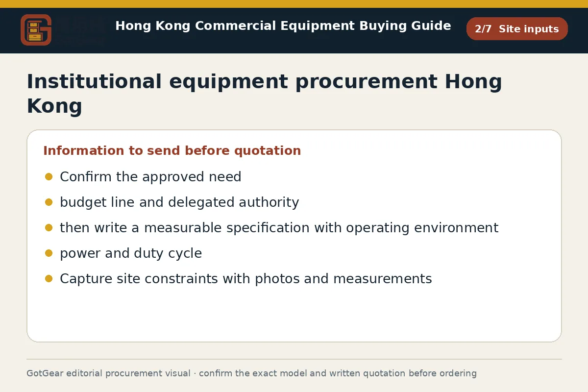 GotGear site inputs procurement diagram for institutional equipment procurement Hong Kong