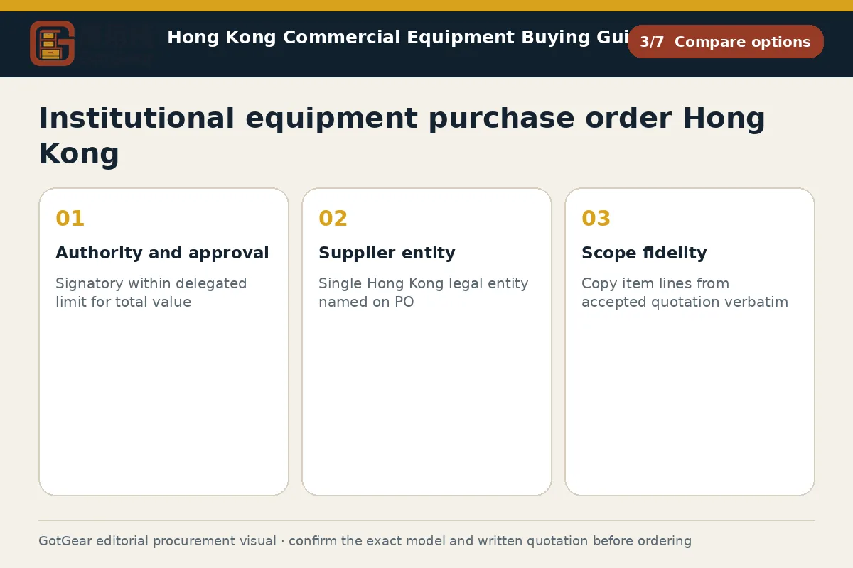 GotGear compare options procurement diagram for institutional equipment purchase order Hong Kong