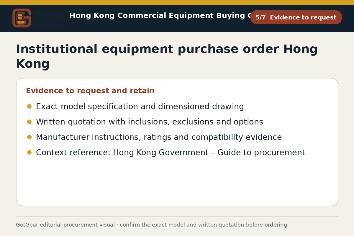 GotGear evidence to request procurement diagram for institutional equipment purchase order Hong Kong