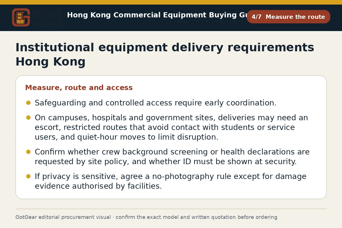 GotGear measure the route procurement diagram for institutional equipment delivery requirements Hong Kong