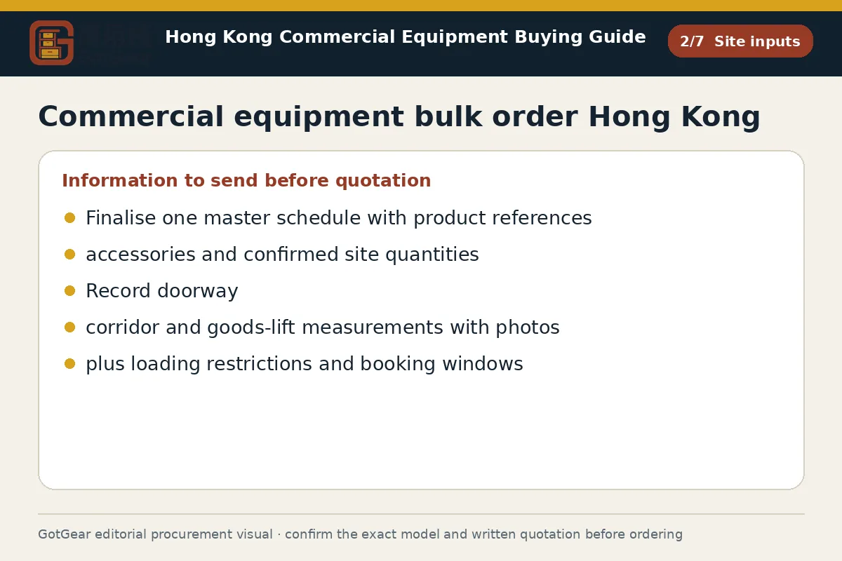 GotGear site inputs procurement diagram for commercial equipment bulk order Hong Kong