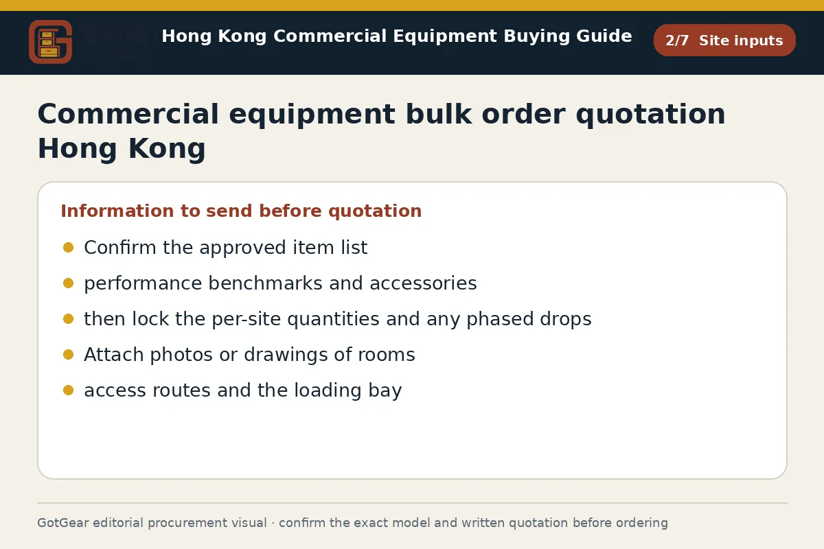 GotGear site inputs procurement diagram for commercial equipment bulk order quotation Hong Kong
