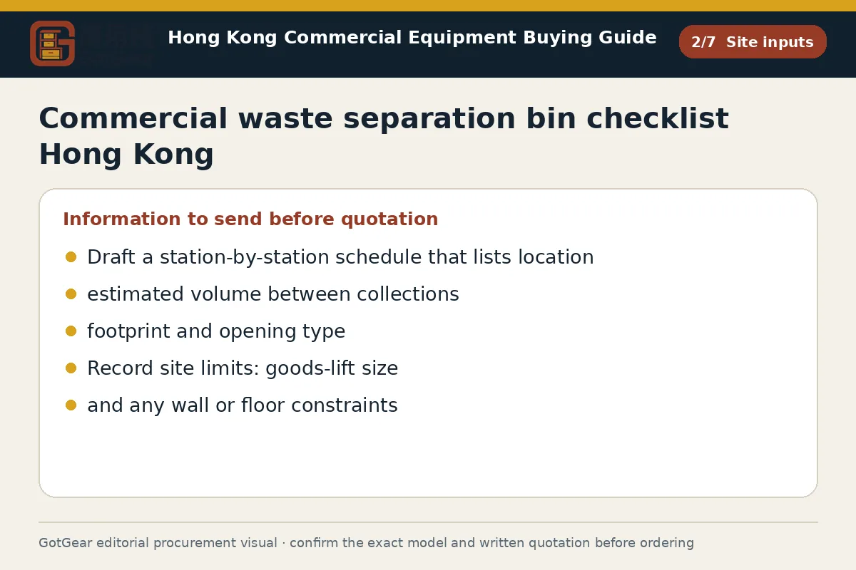 GotGear site inputs procurement diagram for commercial waste separation bin checklist Hong Kong