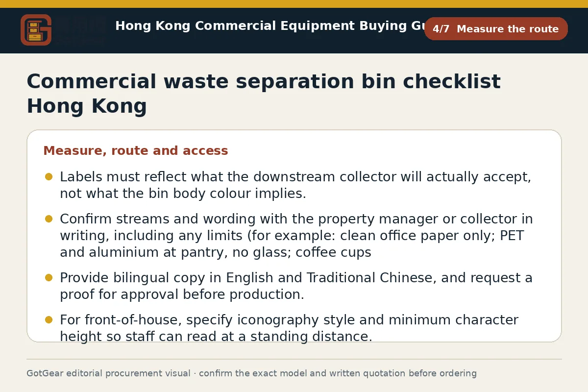 GotGear measure the route procurement diagram for commercial waste separation bin checklist Hong Kong