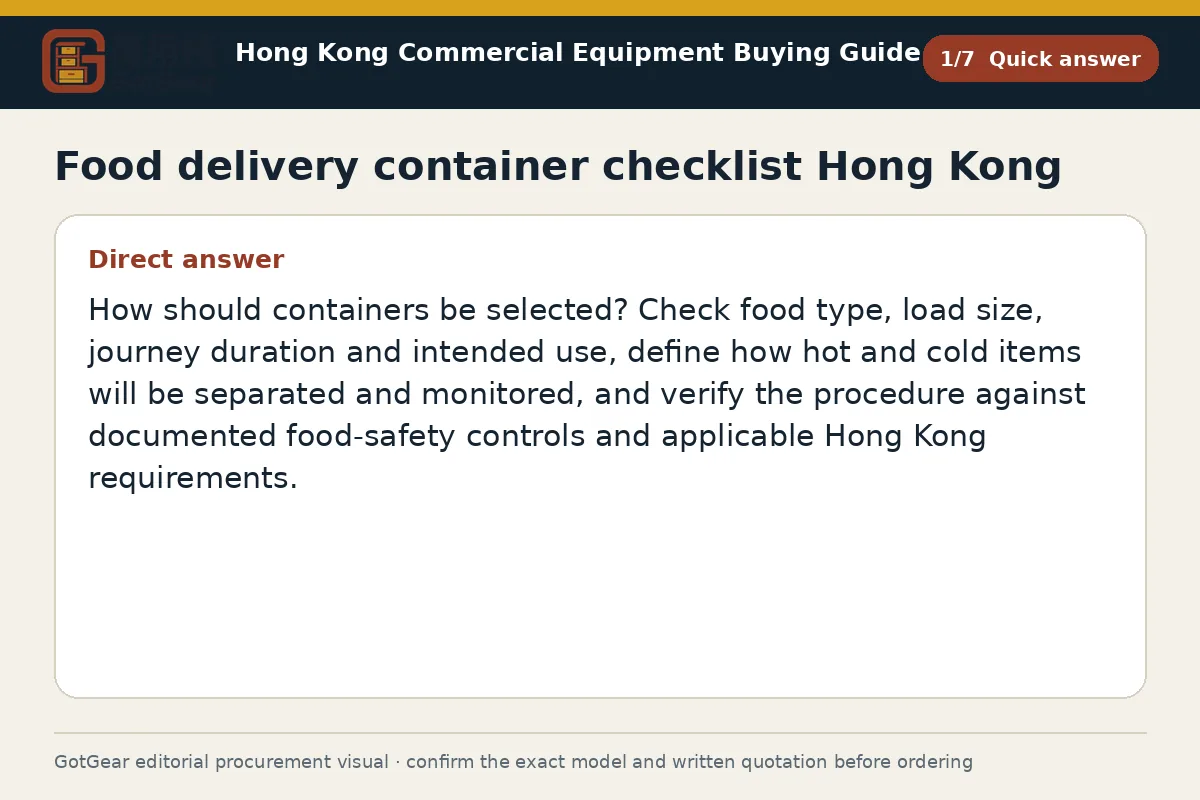 GotGear quick answer procurement diagram for food delivery container checklist Hong Kong