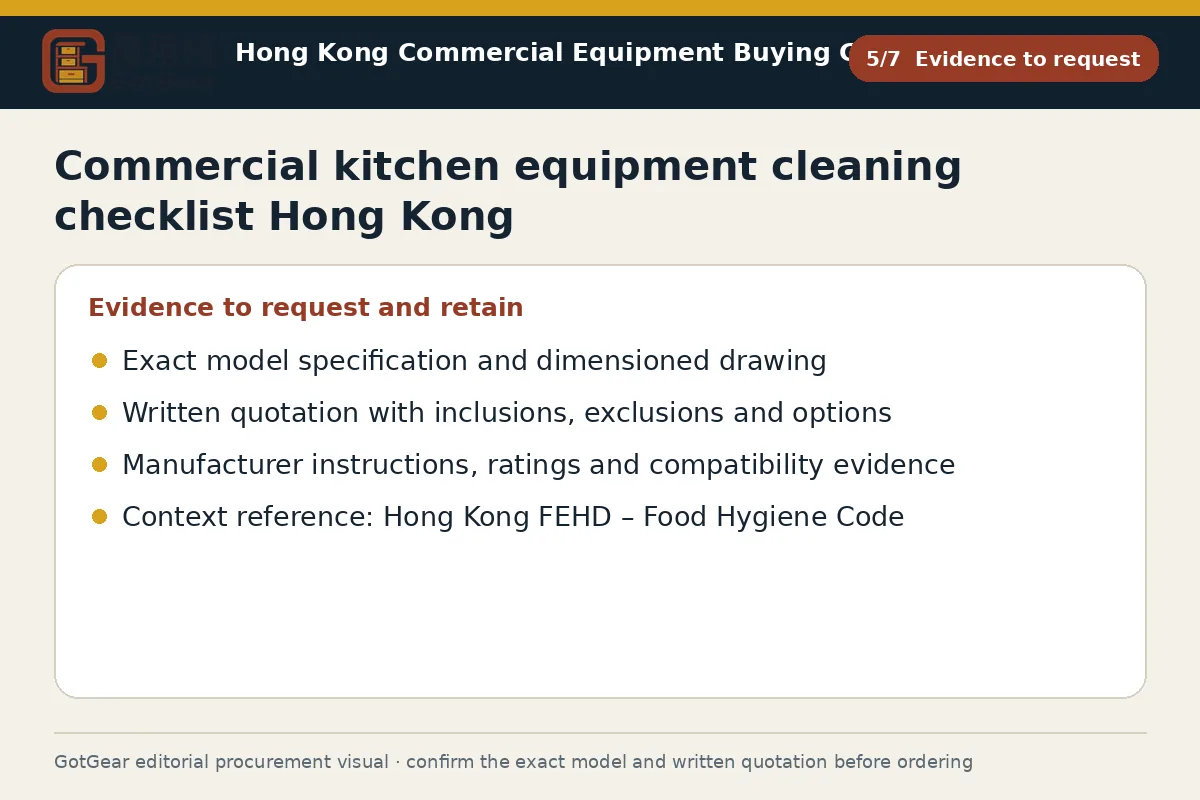 GotGear evidence to request procurement diagram for commercial kitchen equipment cleaning checklist Hong Kong