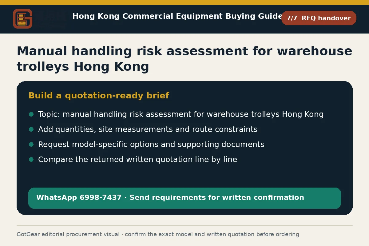 GotGear rfq handover procurement diagram for manual handling risk assessment for warehouse trolleys Hong Kong