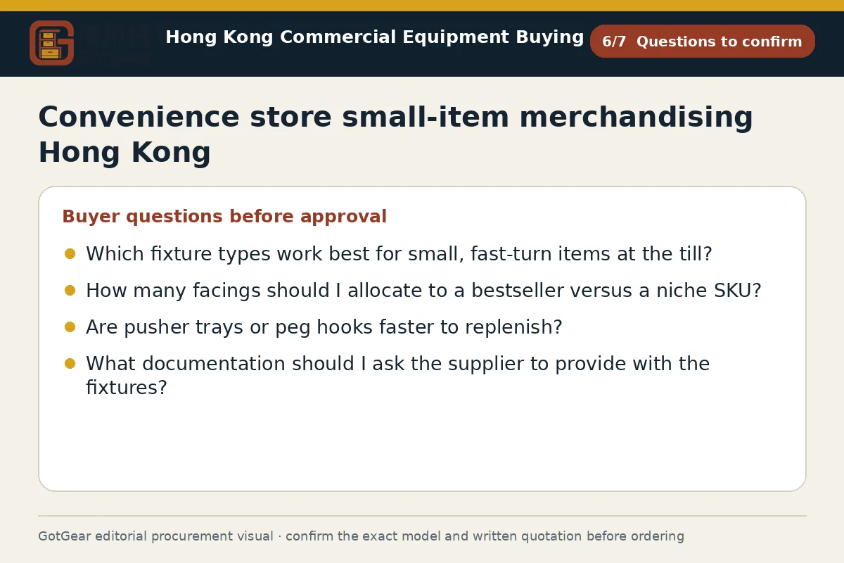 GotGear questions to confirm procurement diagram for convenience store small-item merchandising Hong Kong