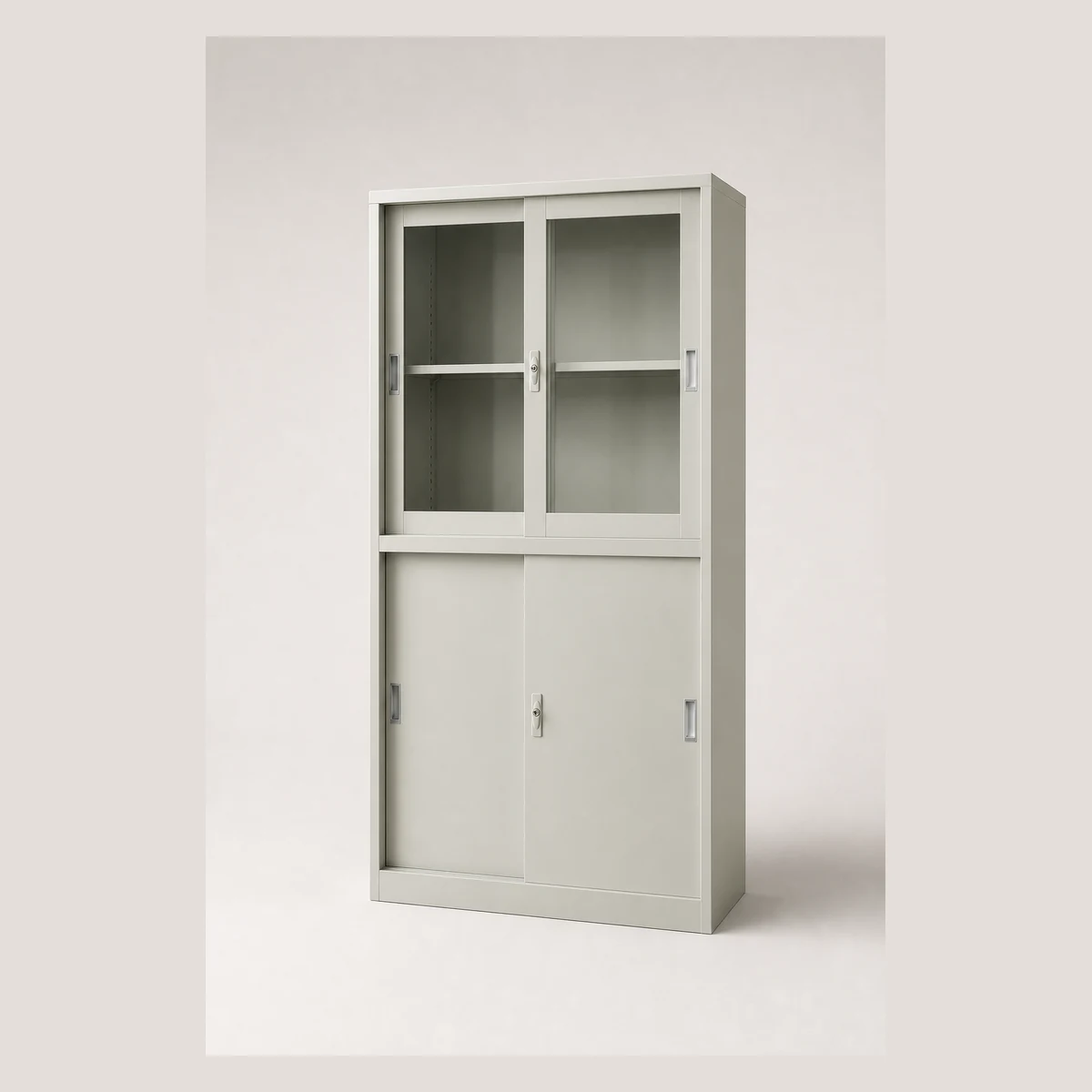 Sliding-door storage cabinet (top & bottom sliding doors), model WFU013,018,016, Hong Kong commercial equipment