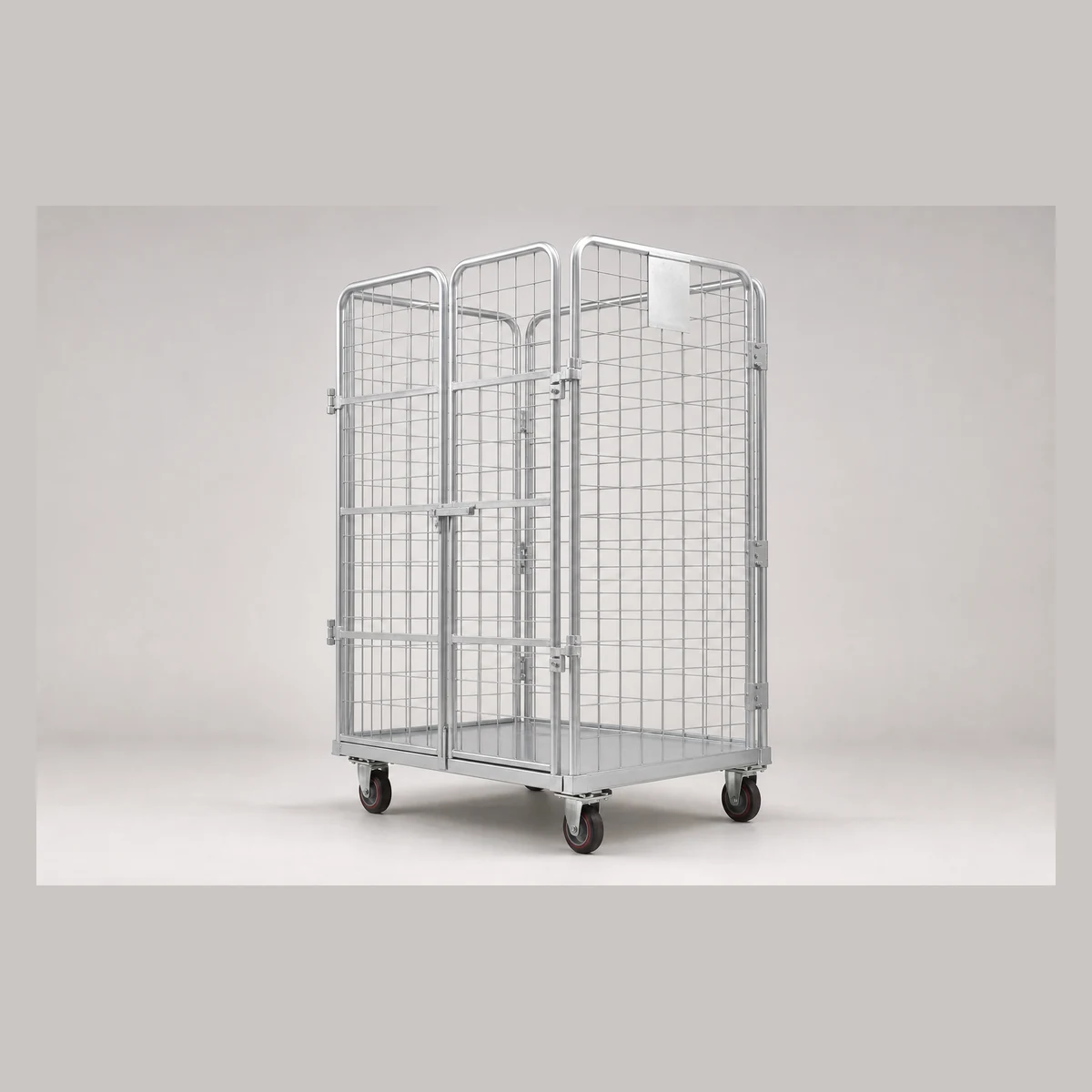 Double-door mesh cage trolley, model JRE004, Hong Kong commercial equipment