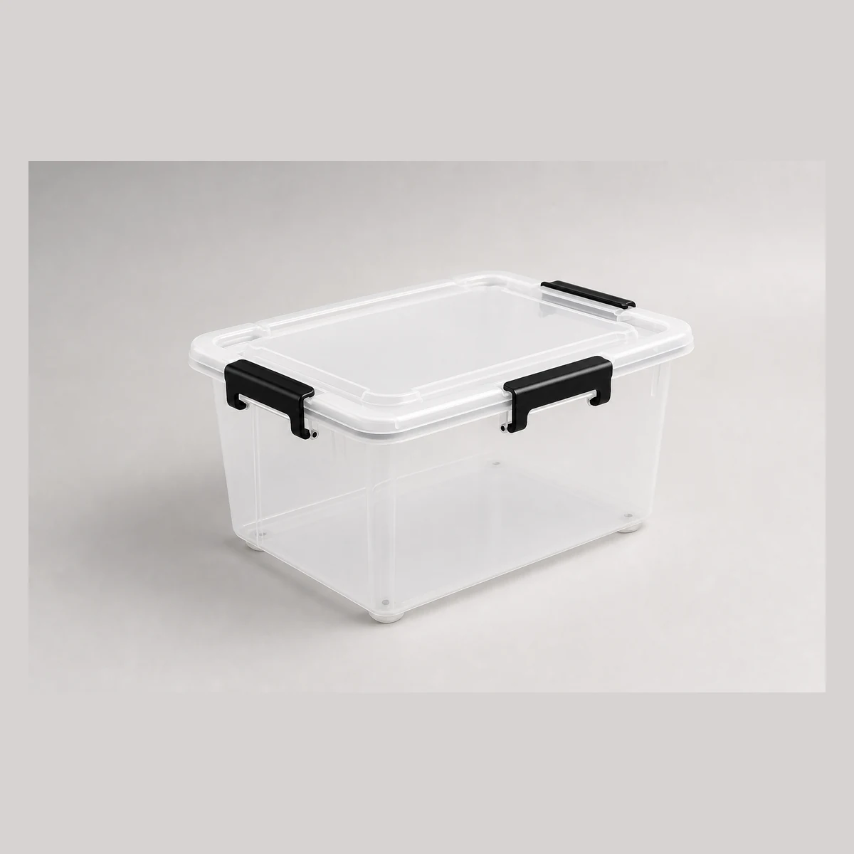 Sealable lidded plastic storage crate, model 8113T - 8115T, Hong Kong commercial equipment