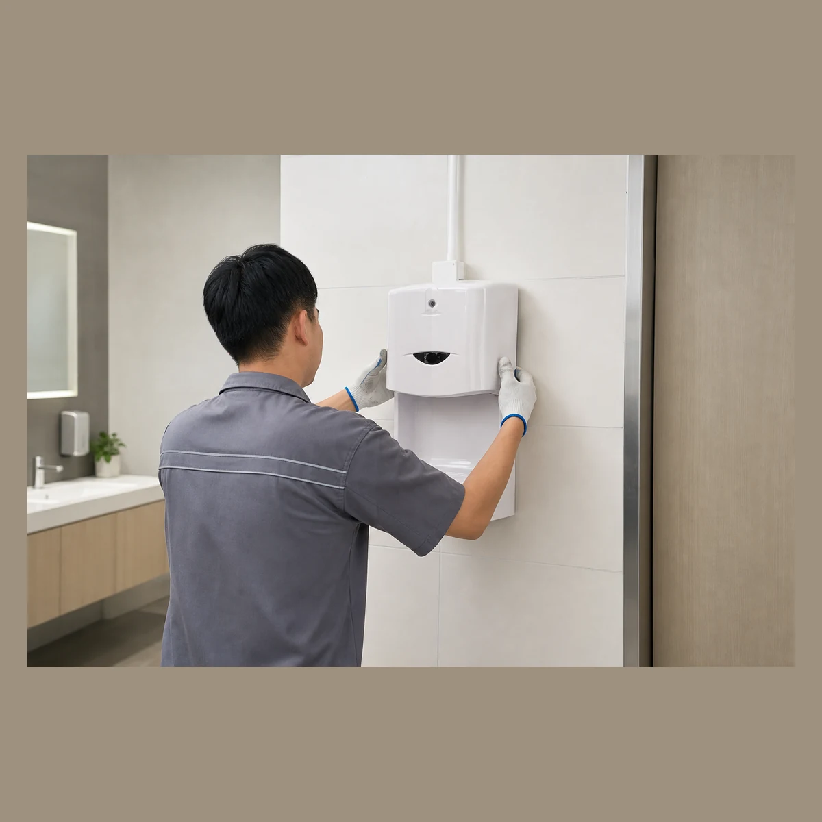 Automatic Sensor Hand Dryer Removal and Installation Service, TM0013, Hong Kong project service reference illustration