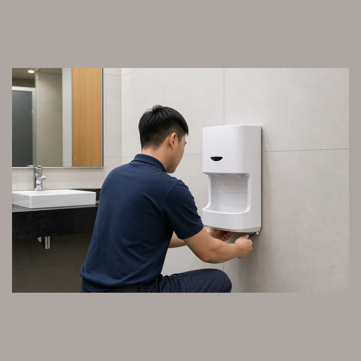 Automatic sensor hand dryer installation service, TM0013, Hong Kong project service reference illustration