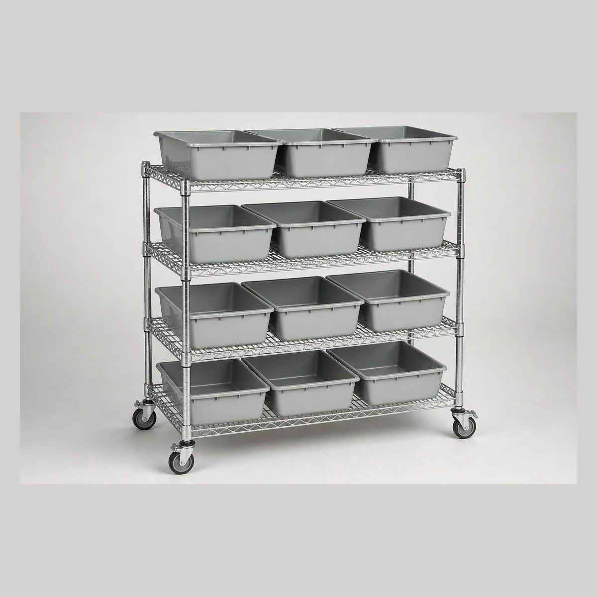 Multi-tier Chrome-plated Trolley, model T6001, Hong Kong commercial equipment