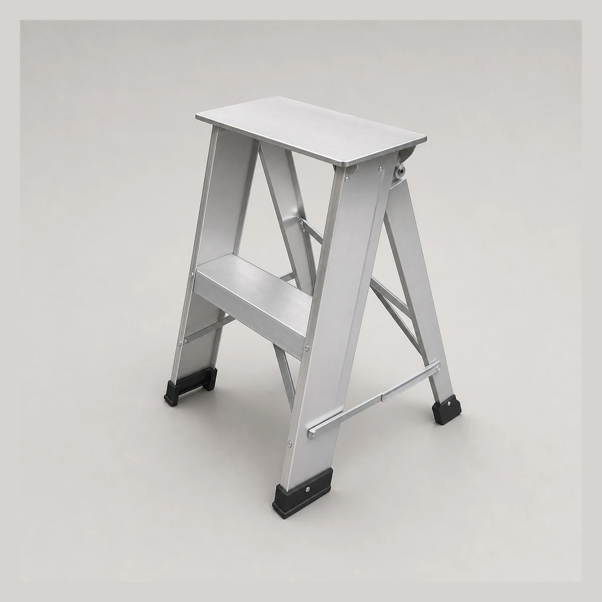 2-step single-side A-frame aluminium ladder, model NU201, Hong Kong commercial equipment